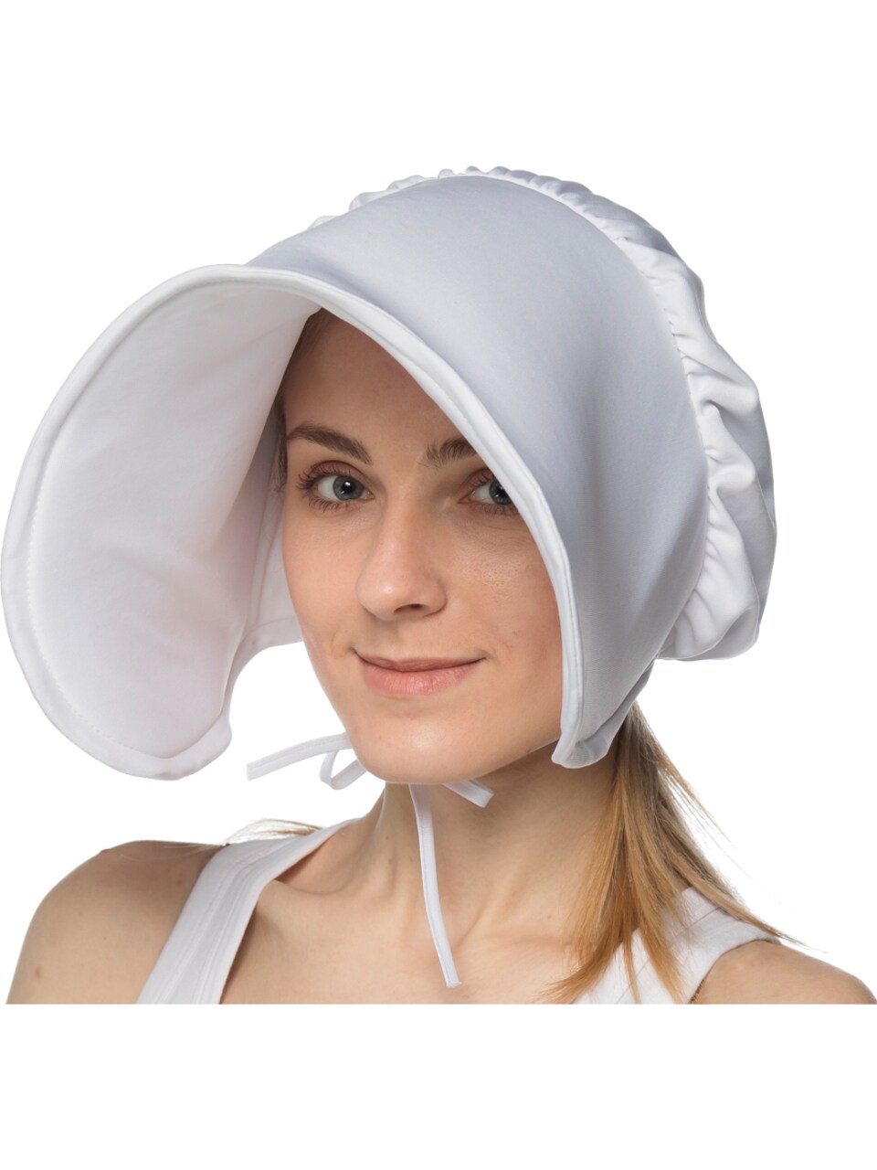 Women's Puritan Handmaid Large White Bonnet Hat Costume Accessory